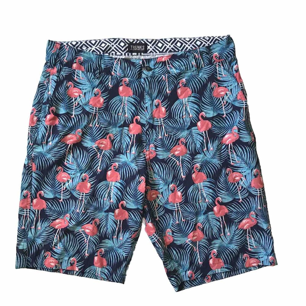 Trunks Surf & Swim Co. Flamingo Print Men's Swim Hybrids